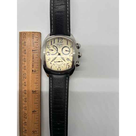 Invicta Men’s Chronograph Watch Tonneau Case Quartz Leather Strap Box Papers main image 10